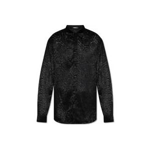 Versace Shirt met transparant patroon , Black , Heren , Maat: L