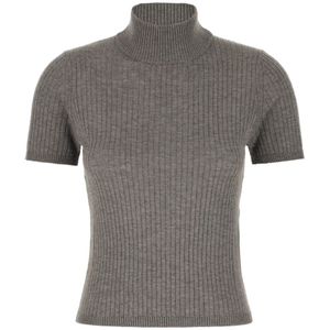Max Mara Studio, Dames, Truien, Grijs, Maat: L Katoen,