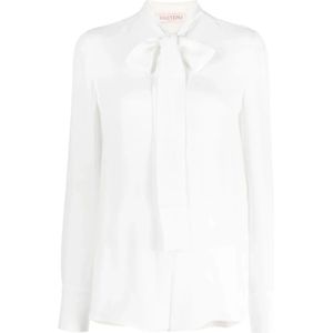 Valentino, Dames, Blouses & Shirts, Wit, Maat: XS Zijde,
