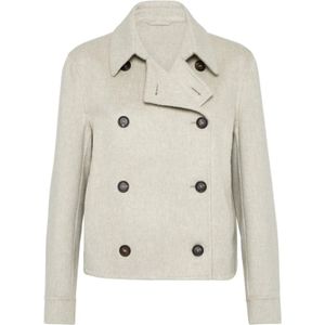 Brunello Cucinelli, Dames, Jassen, Beige, Maat: XS Zijde,