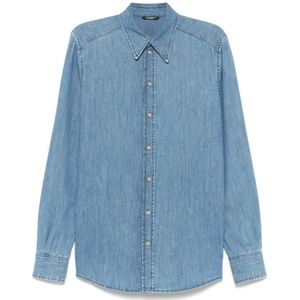 Dolce & Gabbana, Heren, Overhemden, Blauw, Maat: XL Denim,