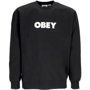 Obey, Heren, Sweatshirts & Hoodies, Zwart, Maat: L Fleece,
