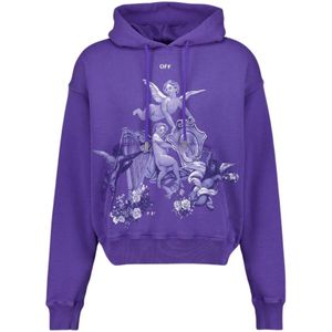 Off White, Heren, Sweatshirts & Hoodies, Paars, Maat: XS Katoen,