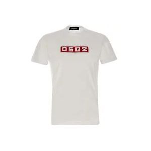 Dsquared2 Witte T-shirts en Polos , White , Heren , Maat: XL