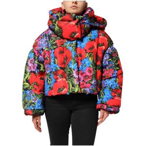 Dolce & Gabbana - Bloemen Pufferjas - Veelkleurig - Dames - Polyester - Met Ritssluiting