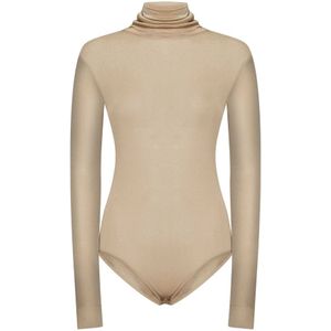 Maison Margiela, Dames, Tops, Beige, Maat: XS Leer,