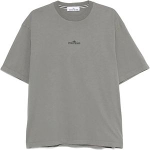 Stone Island, Heren, Tops, Grijs, Maat: 2XL Katoen,