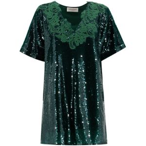 Ermanno Scervino, Dames, Jurken, Groen, Maat: XS Poliester,