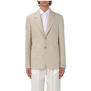 Fendi, Heren, Jassen, Wit, Maat: XL Wol,