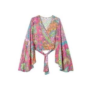 Twinset Multicolor Paisley Twill Viscose Blouse , Multicolor , Dames , Maat: L