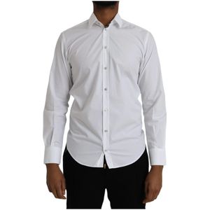 Dolce & Gabbana - MARTINI - Overhemd - Wit - 100% Katoen - Lange Mouwen