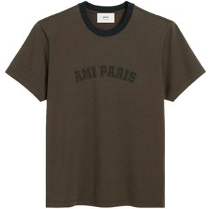 Ami Paris, Dames, Tops, Bruin, Maat: XL Katoen,