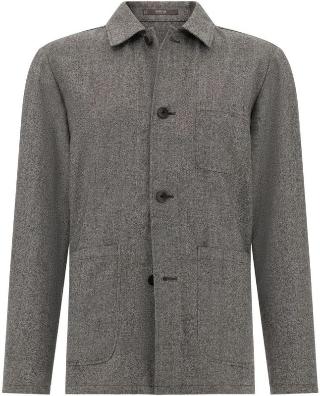 Boggi Milano - Smart Overhemdjas - Grijs - Wol - Heren