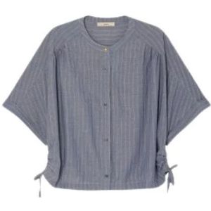 Sessun, Dames, Blouses & Shirts, Blauw, Maat: M Katoen,