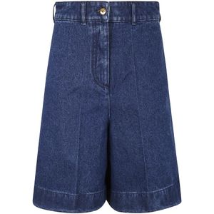 Patou, Dames, Korte broeken, Blauw, Maat: M Denim,