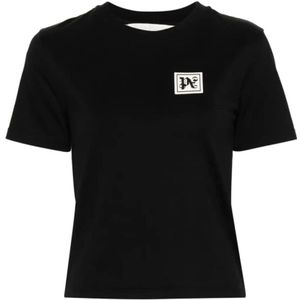 Palm Angels, Dames, Tops, Zwart, Maat: M Katoen,