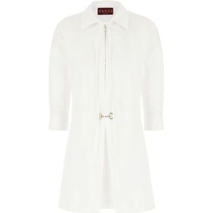 Gucci, Dames, Jurken, Wit, Maat: S Katoen,