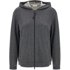 Brunello Cucinelli, Dames, Sweatshirts & Hoodies, Grijs, Maat: XS Katoen,