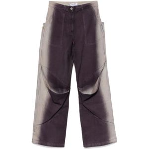 The Attico, Dames, Broeken, Paars, Maat: W29 Katoen,