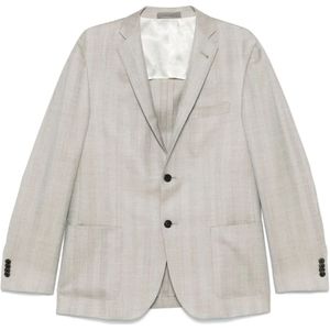 Corneliani, Heren, Jassen, Beige, Maat: 3XL Linnen,