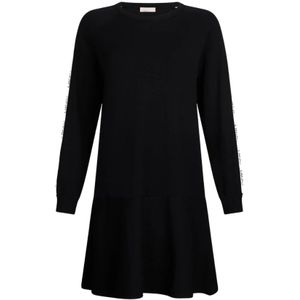 Liu Jo, Dames, Jurken, Zwart, Maat: 2XS Viscose,