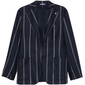 Manuel Ritz, Heren, Jassen, Blauw, Maat: XL Wol,