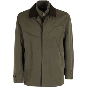 Fay, Heren, Jassen, Groen, Maat: XL Leer,