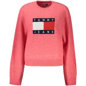 Tommy Jeans - Trui - Marine - Lichtroze - Donkerrood - Wit