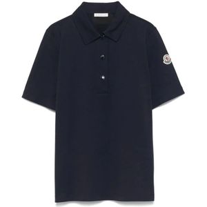 Moncler, Dames, Tops, Blauw, Maat: S Katoen,