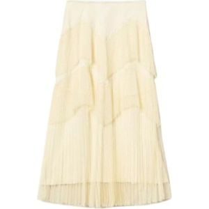 Twinset, Dames, Rokken, Beige, Maat: S Satijn,