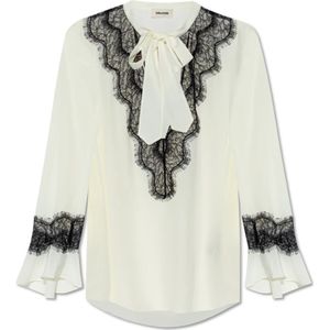 Zadig & Voltaire - Tuan - Blouse - Crèmewit - Zijde - Lange Wijde Mouwen