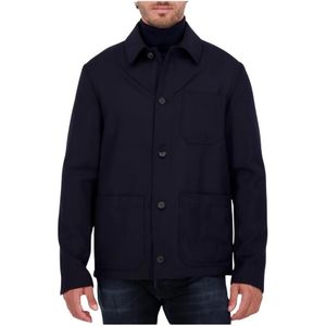 Slowear, Heren, Jassen, Blauw, Maat: XL Wol,