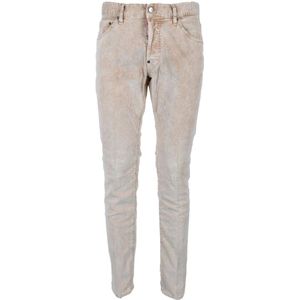 Dsquared2, Heren, Broeken, Beige, Maat: M Katoen,