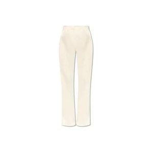 Balmain Plooi-voorkant broek , White , Dames , Maat: S