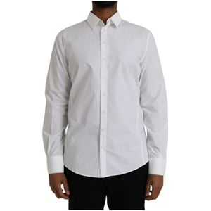 Dolce & Gabbana, Heren, Overhemden, Wit, Maat: 2XL Katoen,