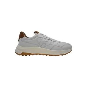 Hogan Witte Leren Platte Schoenen , White , Heren , Maat: 44 EU