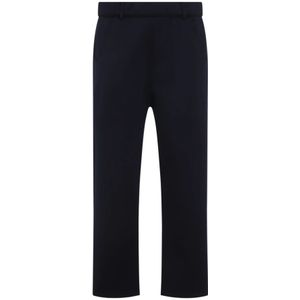 Prada, Heren, Broeken, Blauw, Maat: M Leer,