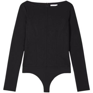 Patrizia Pepe, Dames, Tops, Zwart, Maat: XS Nylon,