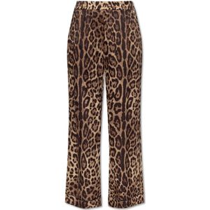 Dolce & Gabbana, Dames, Broeken, Bruin, Maat: XS Zijde,
