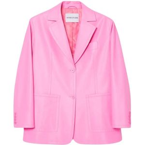 Stand Studio, Dames, Jassen, Roze, Maat: 2XS Leer,