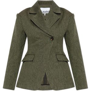 Ganni, Dames, Jassen, Groen, Maat: XS Katoen,