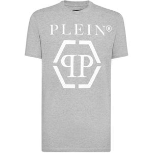 Philipp Plein, Heren, Tops, Grijs, Maat: 3XL Katoen,