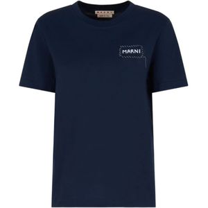 Marni, Dames, Tops, Blauw, Maat: S
