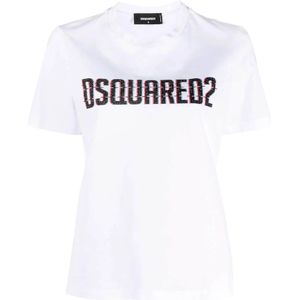 Dsquared2, Dames, Tops, Wit, Maat: S Katoen,