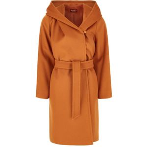 Max Mara Studio, Dames, Mantels, Oranje, Maat: XS Wol,
