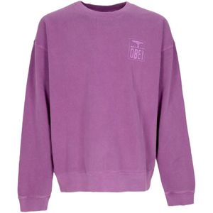 Obey, Heren, Sweatshirts & Hoodies, Paars, Maat: L Katoen,