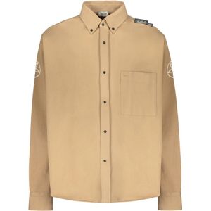 Isabella 1985, Heren, Overhemden, Beige, Maat: M Katoen,