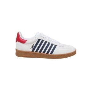 Dsquared2 Suede Wit/Blauw Sneakers Aw24 , White , Heren , Maat: 45 EU
