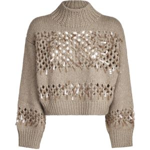 Brunello Cucinelli, Dames, Truien, Beige, Maat: XS Kasjmier,