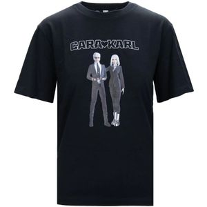 Karl Lagerfeld, Dames, Tops, Zwart, Maat: S Katoen,